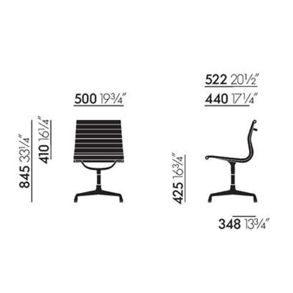Vitra Alu Chairs EA101 - Maße