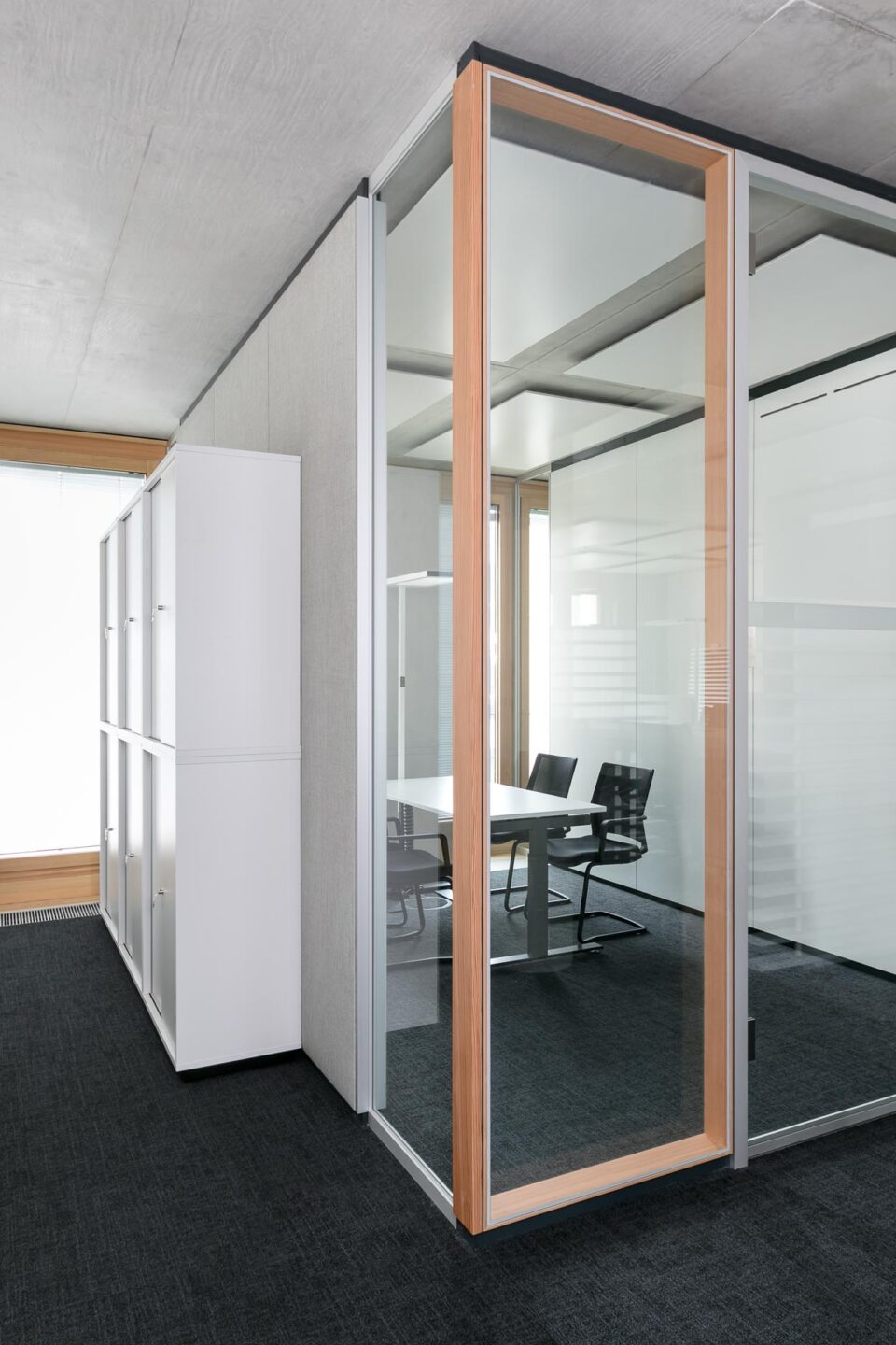 feco glass partition walls with real wood | W&W Campus, Kornwestheim