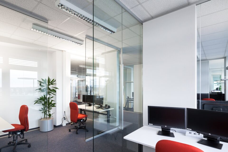 fecophon Metall│feco Trennwand│DM Callcenter Karlsruhe