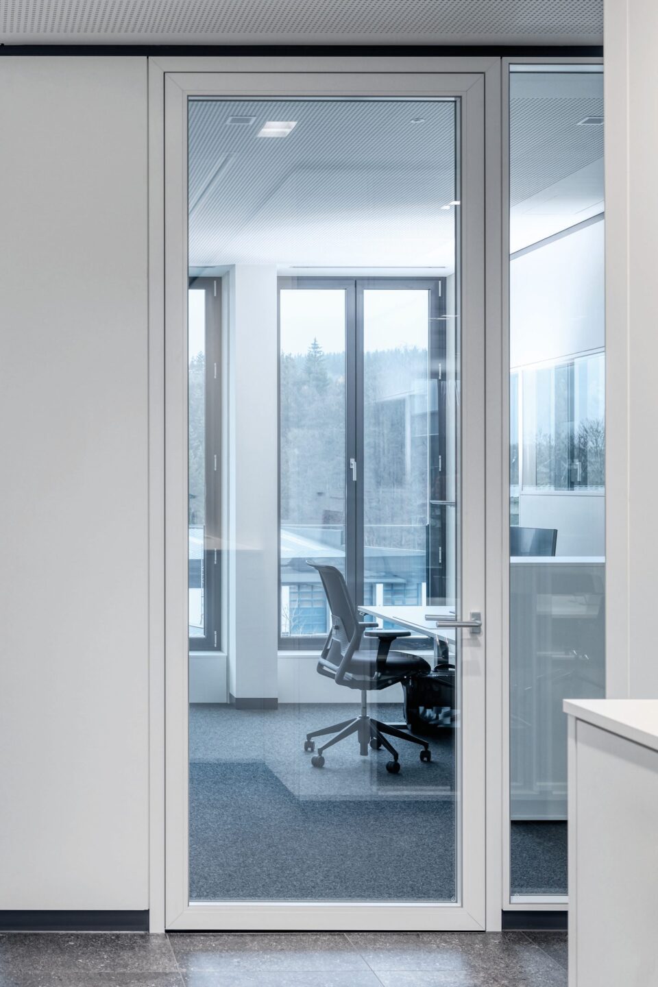 Aluminium frame/glass door element A70 with alum. frame 18/50