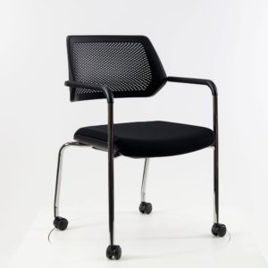 Steelcase QiVi - 4-Fuß Stuhl auf Rollen│Bezug Atlantik schwarz│Steelcase bei feco Karlsruhe