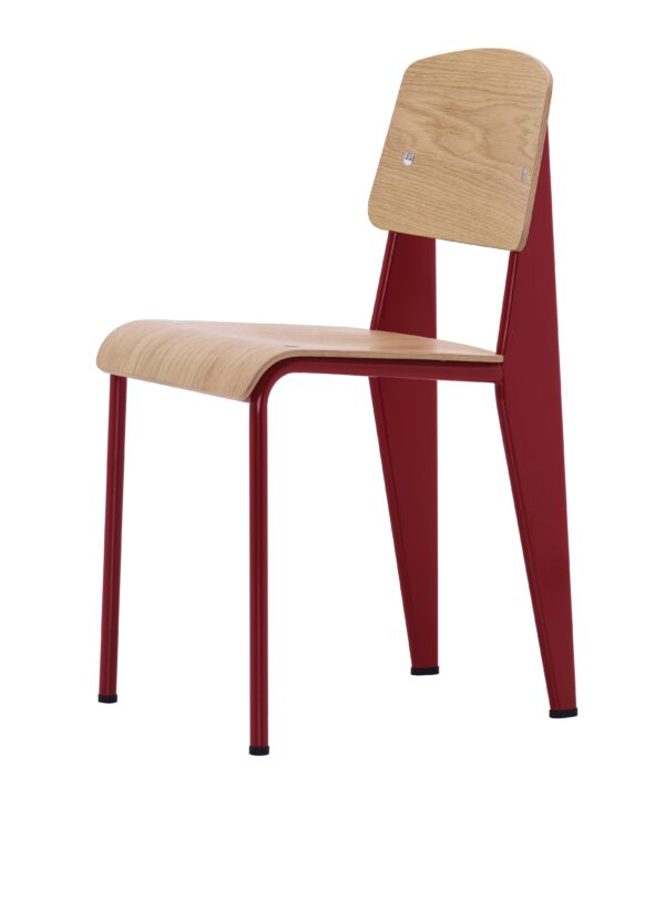 Vitra │ Prouvé Standard Stuhl │ Eichel natur │ Gestell japanese red
