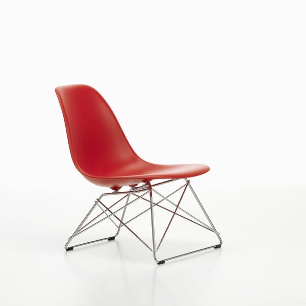 Vitra Plastic Side Chair │ LSR │ poppy red │ Gestell chrom