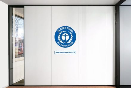 fecowall Blue has been certified with the first and world’s most successful “made in Germany” environmental label, the Blue Angel │ sustainability at feco Image