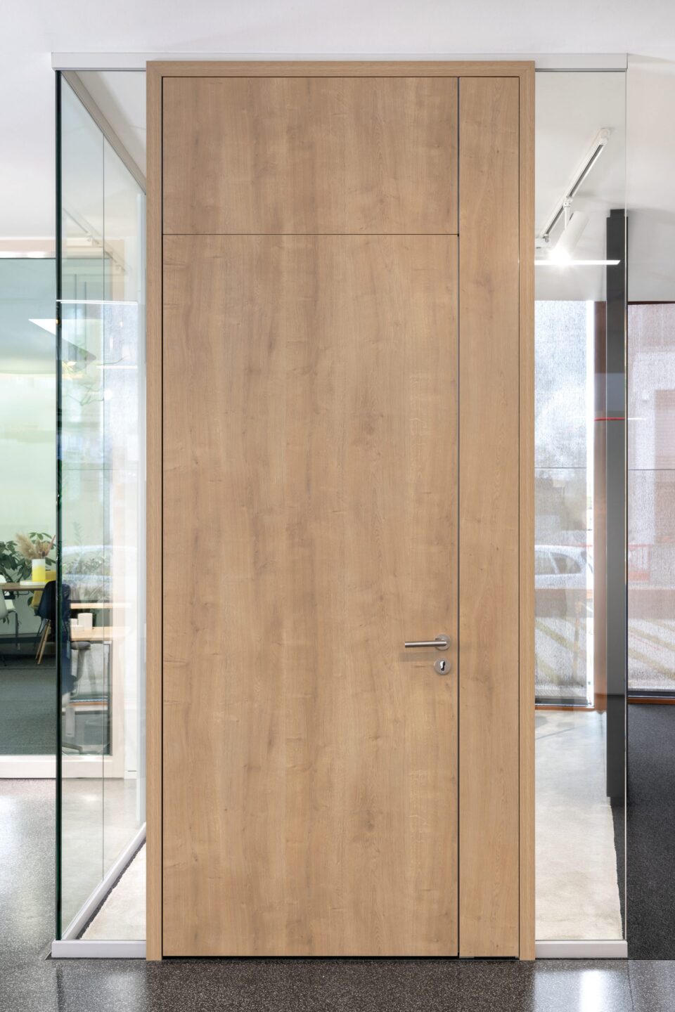 Wooden door element H70 with door frame T70 wood and side panel TST70 wood
