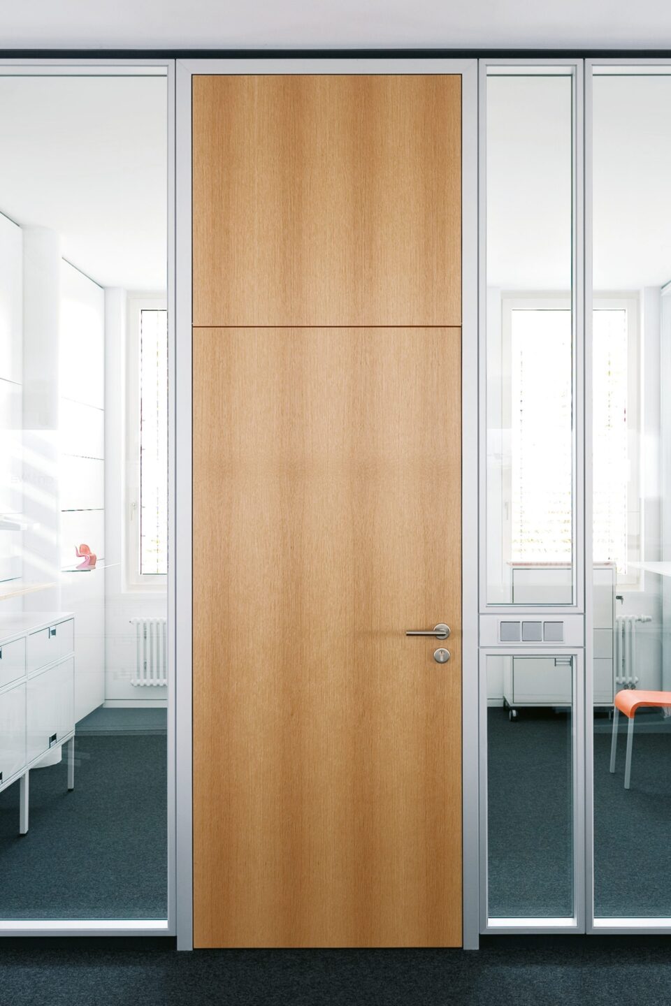 Wooden door element H70 with aluminium frame 18/50