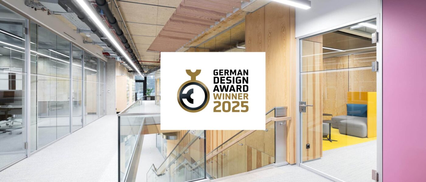 Coloured solid walls set accents in the office landscape of the SWR Media Centre | German Design Award 2025 | feco