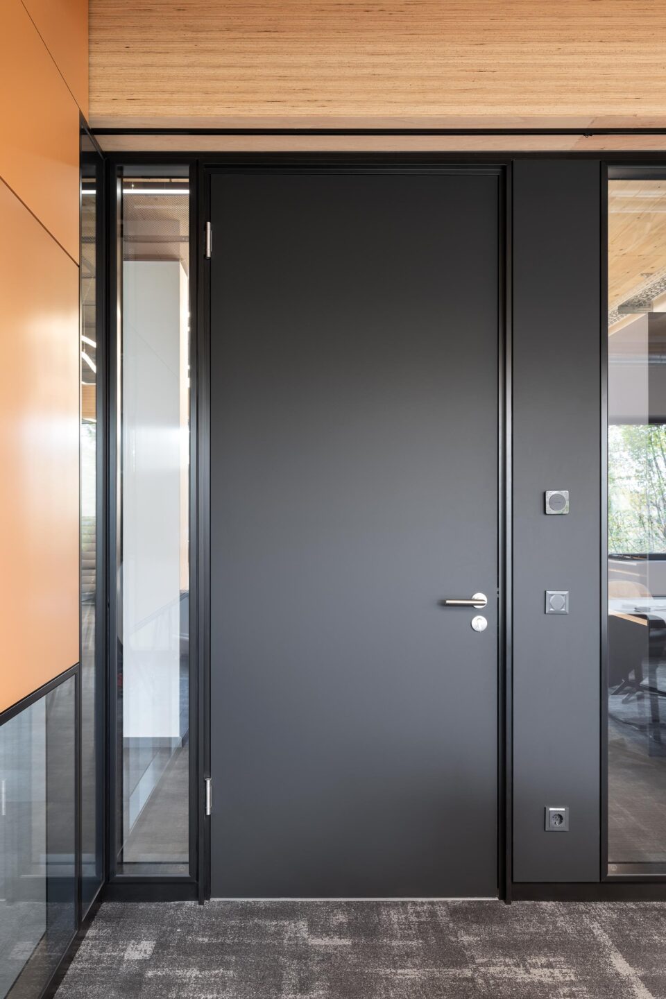 Black wooden door feco-door H70 in office design | feco