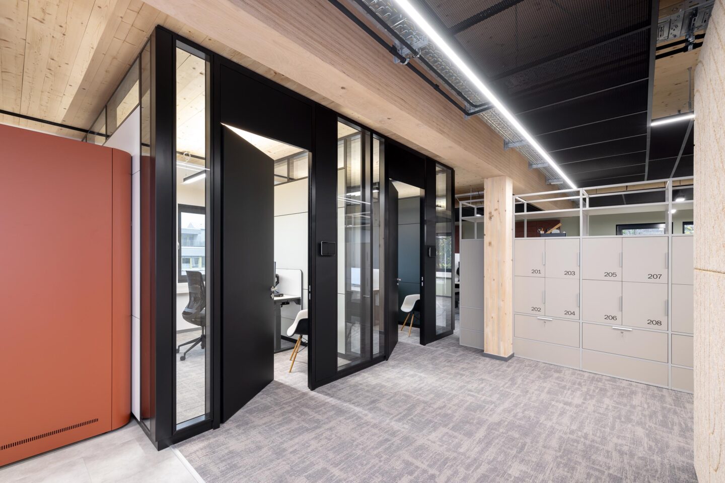 Open-plan office landscape with glass wall fecofix | feco