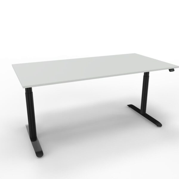Elektrisch höhenverstellbarer Re-Use-Schreibtisch Sedus se:lab e-desk – mit arkticweißer Platte und schwarzem Gestell – feco circular in Karlsruhe