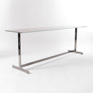 Walter Knoll Mason Sidetable mit Glasplatte in Nougat und Gestell in Schwarzchrom – eleganter Beistelltisch im Sale bei feco Karlsruhe