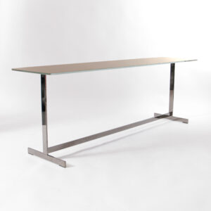 Walter Knoll Mason Sidetable mit Glasplatte in Nougat und Gestell in Schwarzchrom – eleganter Beistelltisch im Sale bei feco Karlsruhe