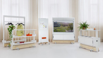 Dancing Wall 2 von Vitra als mobile Trennwand zur Strukturierung offener Büroflächen Bild