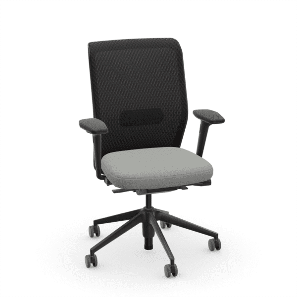 Vitra ID Mesh Bürostuhl in Seitenansicht rechts auf Rollen im feco Designshop