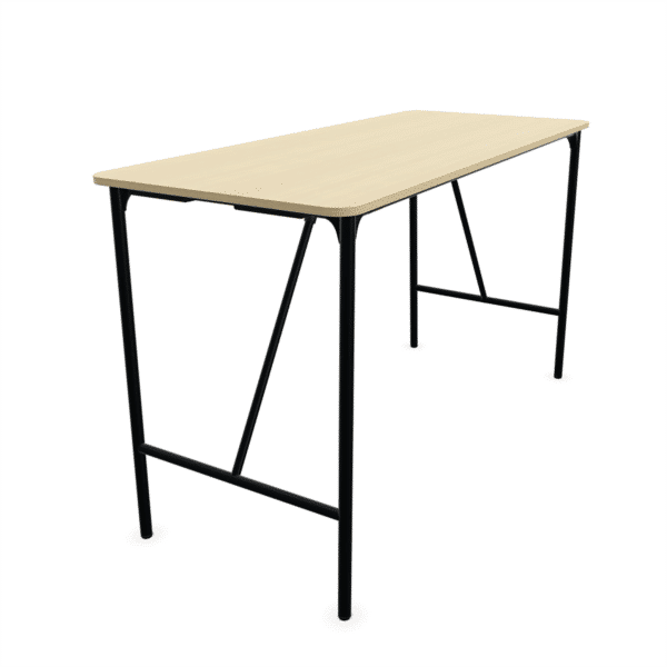 Brunner nate s Klapp-Stehtisch Modell 7774/0 mit dunklem Metallgestell in Seitenansicht