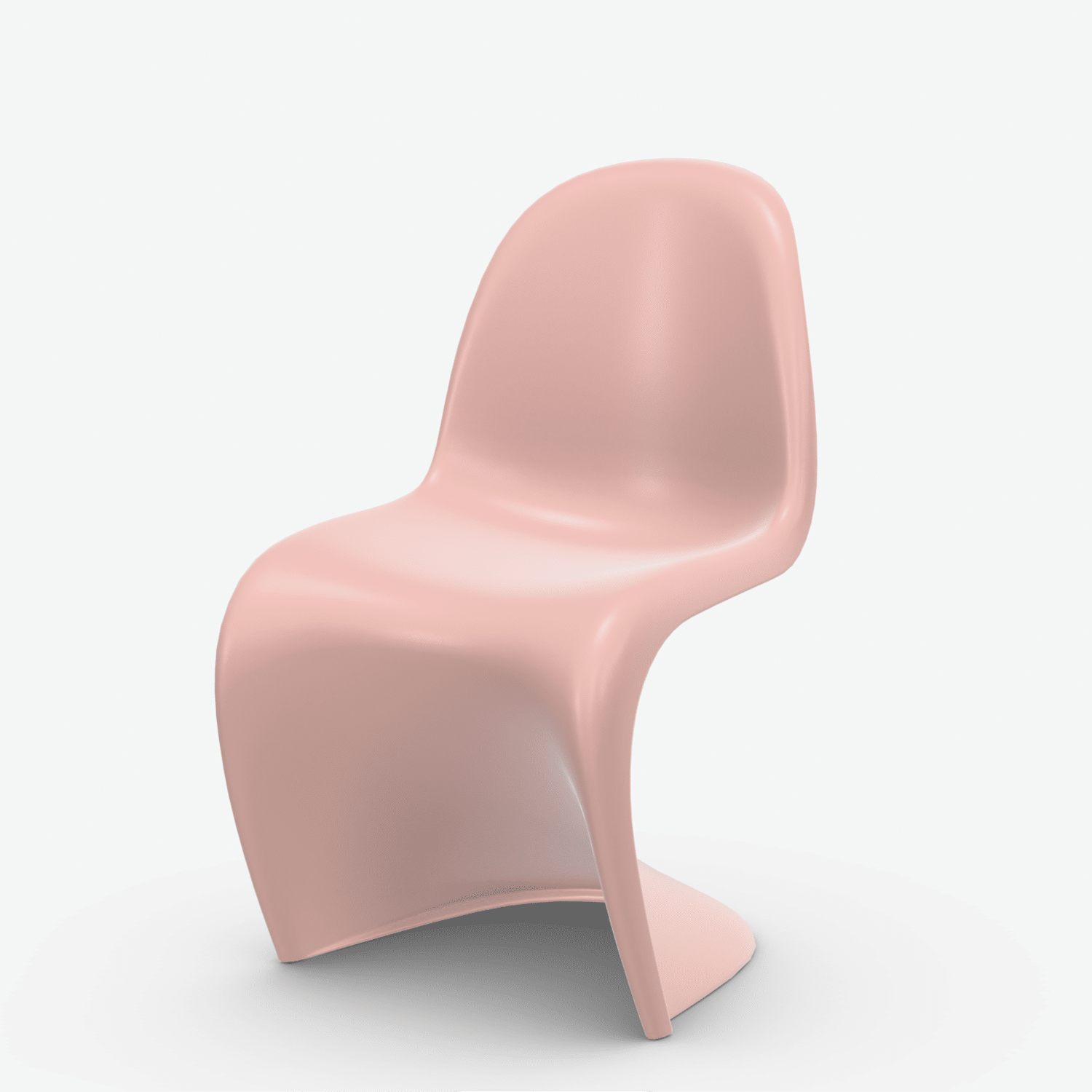 vitra-panton-chair-zartrose-perspektive Vitra Panton Chair in Zartrosé von schräg vorne mit geschwungener S-Form