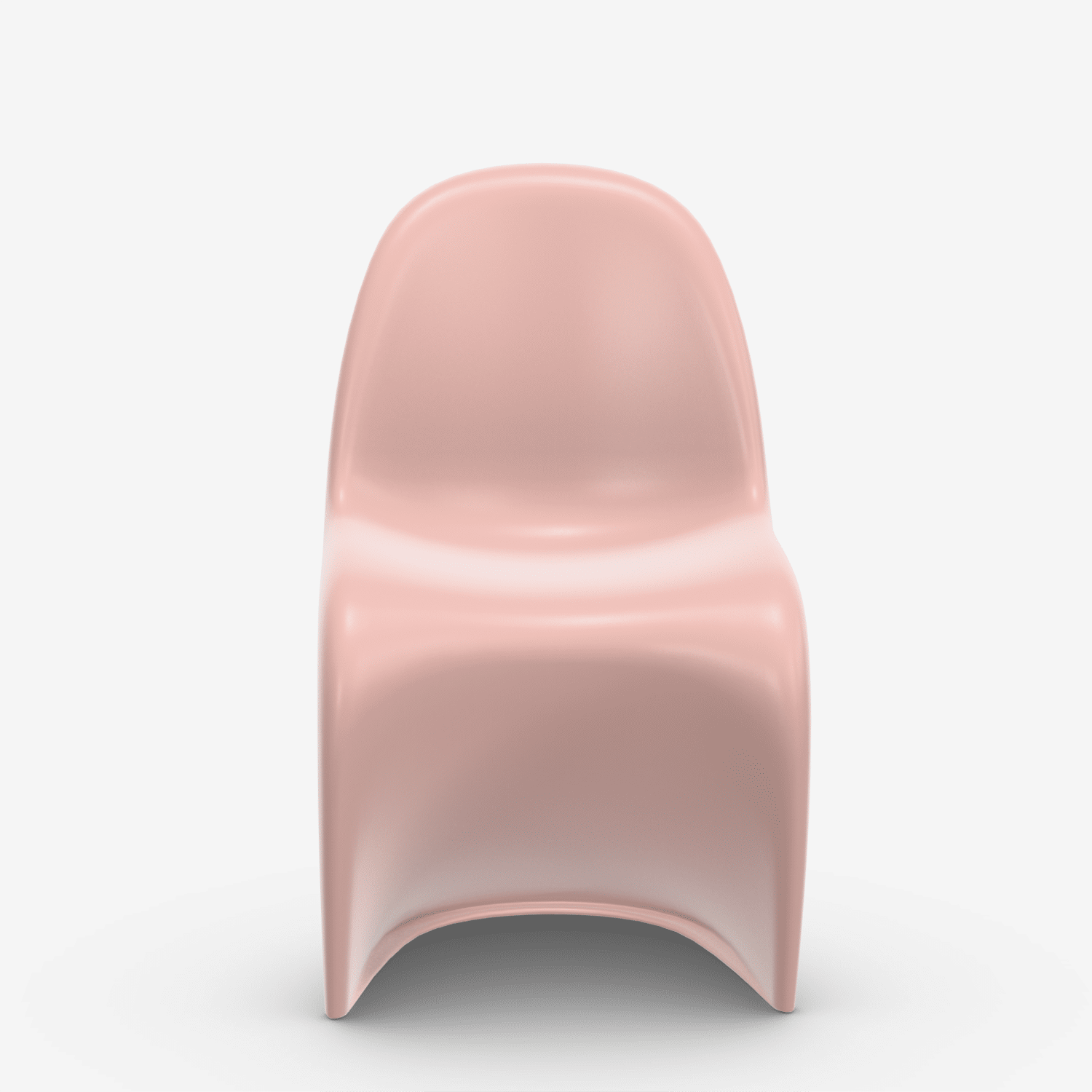 vitra-panton-chair-zartrose-front Frontale Ansicht des Vitra Panton Chair in Zartrosé mit matter Oberfläche