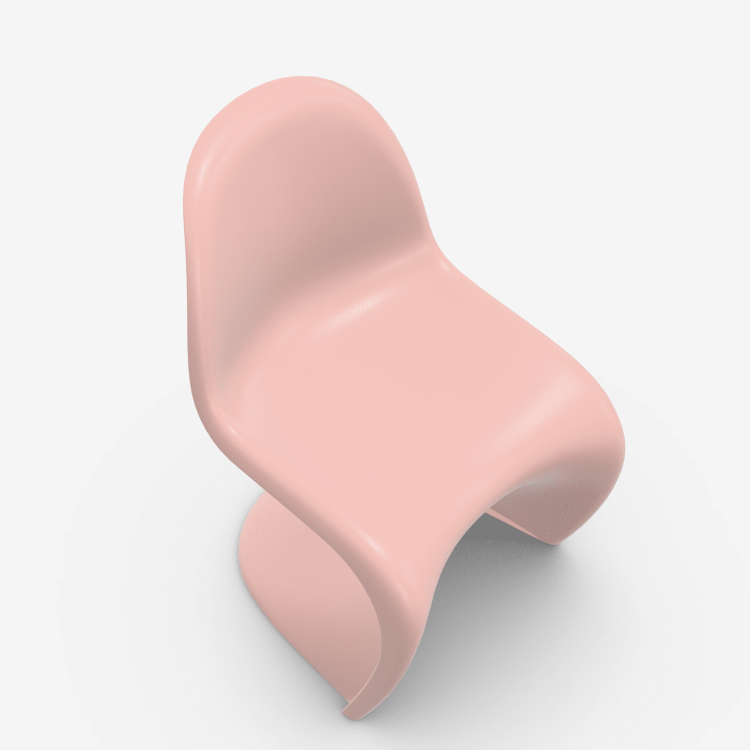 vitra-panton-chair-zartrose-draufsicht Vitra Panton Chair Zartrosé aus erhöhter Perspektive mit Blick auf die Sitzfläche
